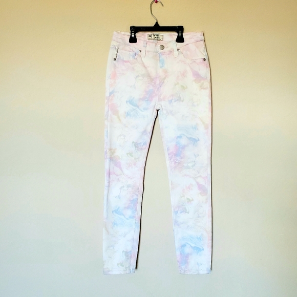 FREE PEOPLE Rare Marbled Pastel Skinny Jeans - Picture 4 of 6